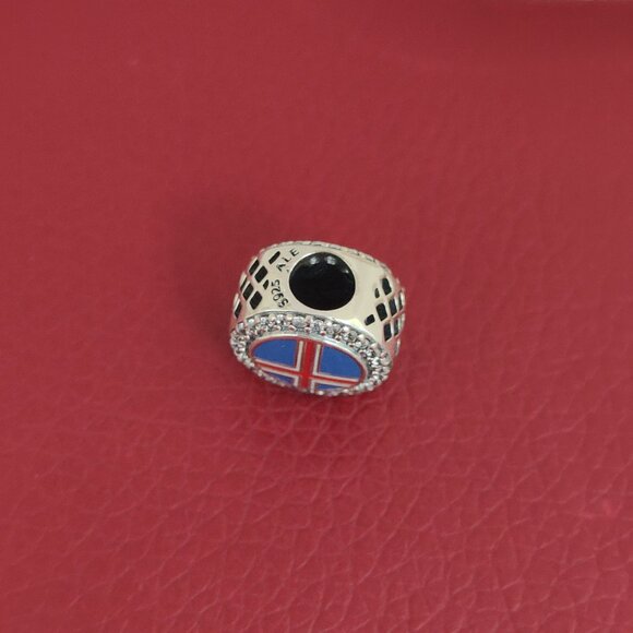 Pandora Iceland Flag Bead Charm Bracelet Pendant S925 Silver with box - Picture 4 of 6